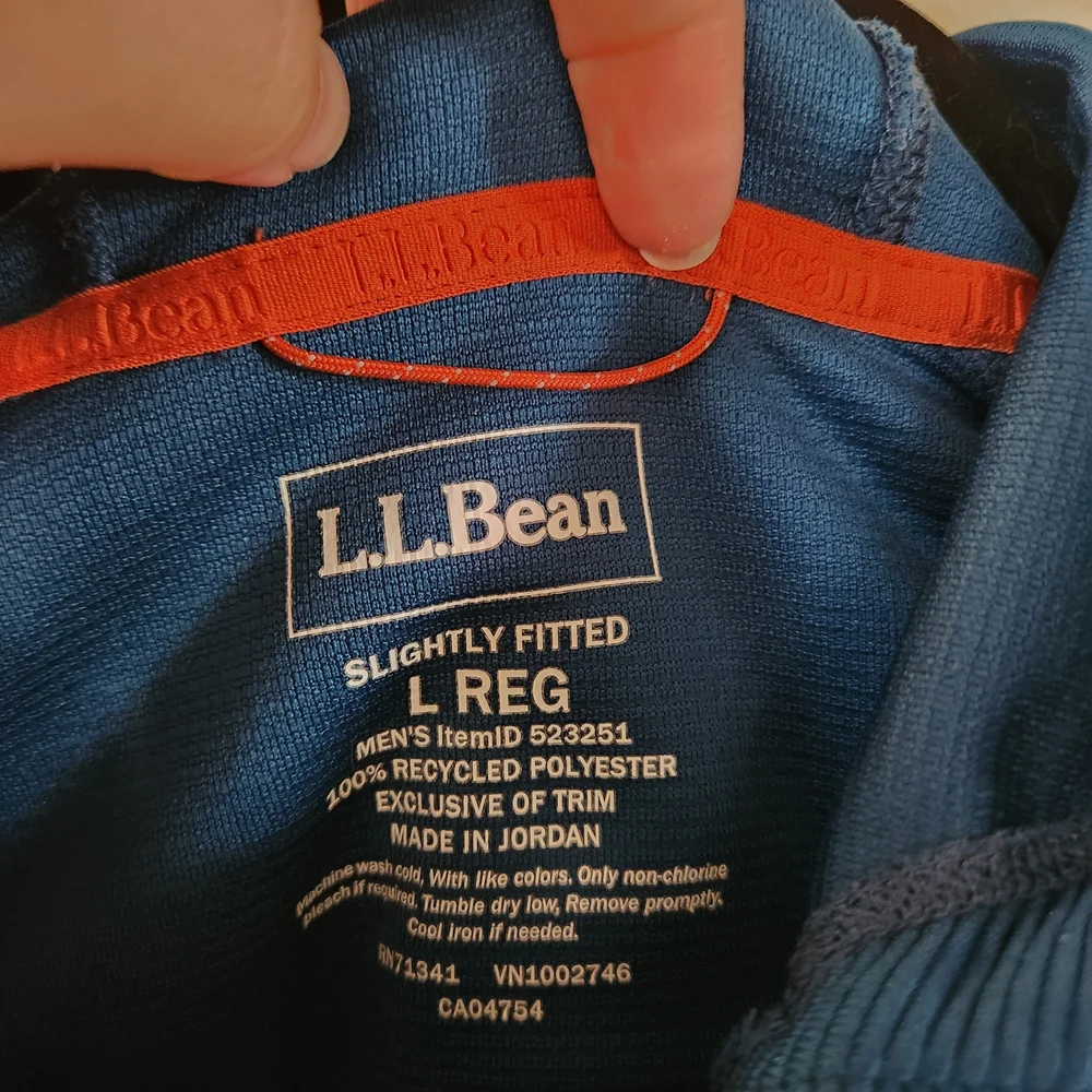 L.L. Bean Men's Slightly Fitted Hoodie VentureStretch W/Orange Trim Size L - Picture 5 of 8